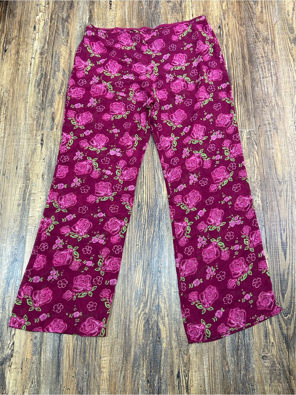 Vintage 2006 Victoria's Secret Pink Rose 
 Print Mesh Lounge Pants 🌸🌸🌸